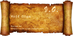 Volf Olga névjegykártya
